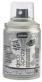 PEBEO - Peinture Acrylique en Spray - Pour la Décoration Multi Supports en Intérieur et Extérieur - Base Eau, Faible Odeur - 100 ml - Finition Mate - Coloris Gris Moyen