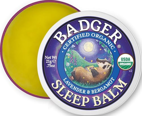 Badger Balm Sleep Balm 0.75oz | Relaxing Calming Balm for Adults & Kids, Natural Sleep Support, Aromatherapy, Essential oil sleep aid, Calming aromatherapy