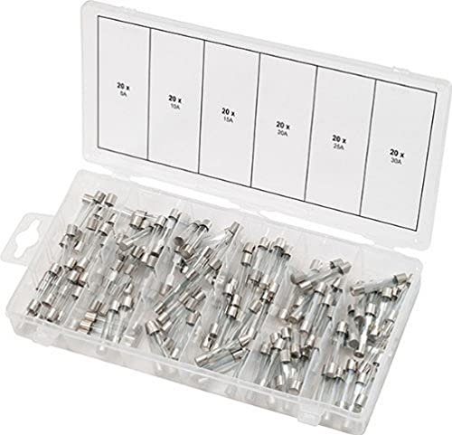 KS Tools 970.0270 Sortiment Glassicherungen, 5-30A, 120-tlg.