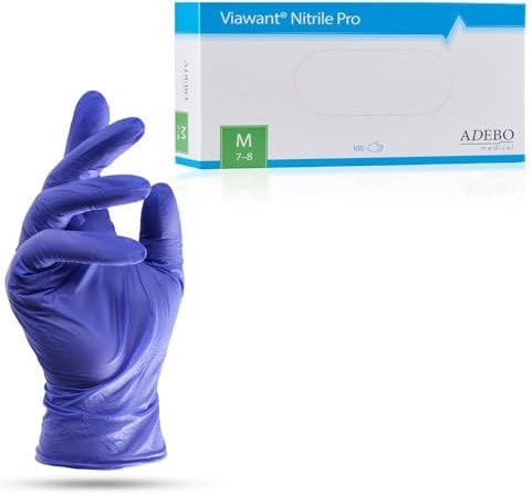 Einweghandschuhe 100 Stück | M | Nitrilhandschuhe Blau | Puderfreie, latexfreie Einmalhandschuhe | Reißfest & feinfühlig | EN 455 & EN 374 | Gr. XS, S, M, L, XL