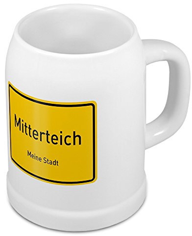 digital print Bierkrug mit Stadtnamen Mitterteich - Design Ortschild - Städte-Tasse, Becher, Maßkrug