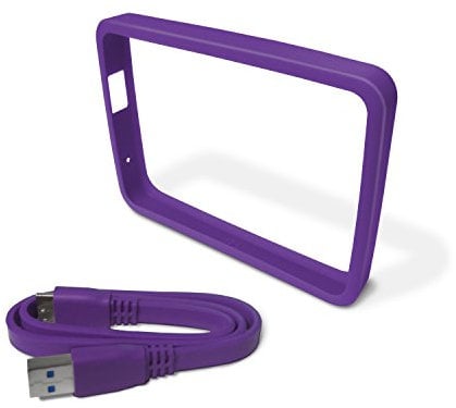 Western Digital WD Grip Pack 1TB Slate HDD enclosure Noir, Violet - boites de stockage (USB 3.0, 3.0 (3.1 Gen 1), HDD enclosure, Noir, Violet, USB)