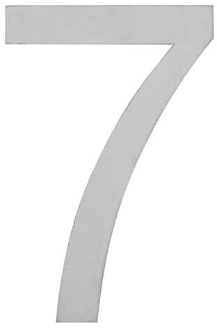 ARREGUI SEC11-T2 Número de Casa Exterior de 12 cm de altura | Placa de Señalización de Acero Inoxidable Satinado | Número de Puerta | Letra de Casa | Número de Vivienda, Piso o Escalera | Número 7