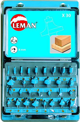 Leman 428.700.30 Coffret 30 Mèches de défonceuse en Carbure queue de 8 mm