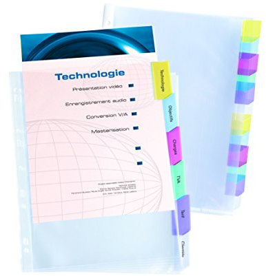 Elba 100204586 Register-Prospekthülle, A4+, aus PP, 12-teilig, farblos