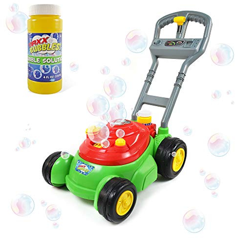 Maxx Bubbles Bubble-N-Go Mower - Bubble Lawn Mower, 4oz Solution - Ages 2-4