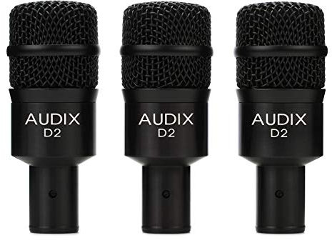 AUDIX D2 Trio Dynamic Microphone 3-pack for Kick Drums, Toms, and Bass Instruments