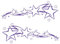 kleb-Drauf® | 2 Sternenschweife | Lila - glänzend | Autoaufkleber Autosticker Decal Aufkleber Sticker | Auto Car Motorrad Fahrrad Roller Bike | Deko Tuning Stickerbomb Styling Wrapping