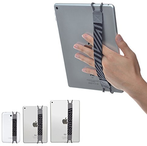 TFY Sicherheits-Handschlaufe für Tablet PC – iPad (iPad / iPad Mini / Mini 2 / Mini 3 / iPad Air / iPad Air 2 / iPad Pro 9,7 Zoll) – Samsung Tablet PCs – Nexus 7 / Nexus 10 und mehr (grau)