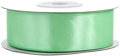 Satinband 25mm x 25m Rolle - FARBAUSWAHL in 3/6/12/18/25/38/50/75/100mm - farbecht & waschbar - Schleifenband für Hochzeit - Geschenkband zum Verpacken Dekorieren Basteln - Mint 513