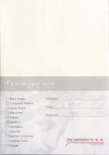 50 Blatt DIN A6 (105x148 mm) Transparentpapier bedruckbar klar weiß 170g/m² exzellente Durchsicht und Qualität - Einladungen Visitenkarten Fotoalben Bastelarbeiten