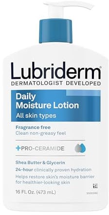Lubriderm Loción corporal humedad daily-fragancia libre normal a seca loción para la piel Humedad diaria Paquete de 1-16 onza