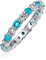 Kubikzirkonia London Blau Weiß Wechselnder Stapelbarer CZ Ewigkeitsring Simulierter Topas .925 Sterlingsilber März Monat