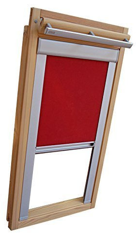 Hochwertiges Verdunkelungsrollo Rollo mit Seitenschienen für Velux DKL/DKU-EP GGU,GPU,GHU,GTU S08 weinrot // Verdunkelungsrollo/Verdunkelungs-Rollo/Fensterrollo