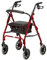 Days Leichter zusammenklappbarer Rollator mit vier Rädern, Gehhilfe mit gepolstertem Sitz, abschließbaren Bremsen und Tragetasche, eingeschränkte Mobilitätshilfe, für ältere oder behinderte Menschen, Rubinrot, 106/Large
