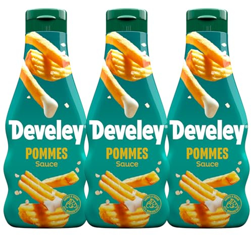 Develey – Pommes Sauce – 3er Pack (3 x 250ml) – Cremig & Vegan – 45% weniger Fett