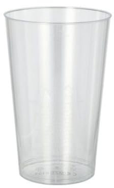 Papstar 12140 50 Trinkbecher Polystyrol 0.3 L, Ø 7.9 x 11.9 cm, glasklar