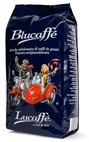 Lucaffè - Kaffeebohnen Blucaffè, 700 Gr | Ganze Bohnen zum Mahlen für Espresso | Mittlere Röstung | Fruchtiger und blumiger Geschmack, cremig | Intensives und anhaltendes Aroma
