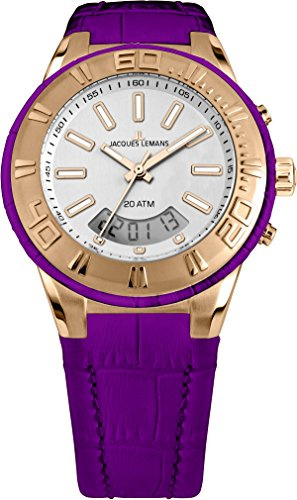 Jacques Lemans Damen Armbanduhr Multi Zifferblatt Quarz Leder 1-1772H