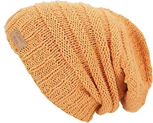 GURU SHOP Baumwoll Beanie, Handgestrickte Dread Head Mütze, Nepalmütze - Orange, Herren/Damen, Baumwolle