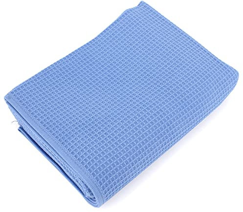 Linnea Serviette de Toilette 50x100 cm nid d'abeille Pure Waffle 300 g/m² Bleu mer