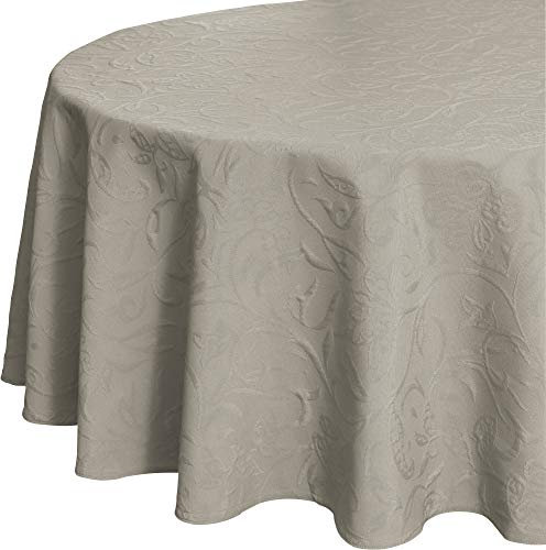 Pichler Tischdecke Cordoba bügelfrei Silber Größe oval: 160x220 cm