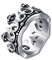 HIJONES Herren Edelstahl Matte Finish Jahrgang Silber Krone Ring Größe 65