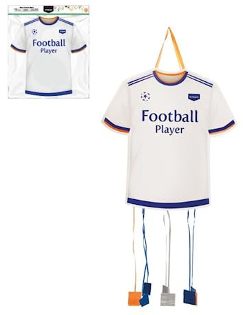 Piñata De Cumpleaños De Camiseta De Fútbol de 48 x 50 cm, Decoración Fiestas Infantiles Niño y Niña, Piñatas Grandes Para Rellenar con Juguetes y chuches.