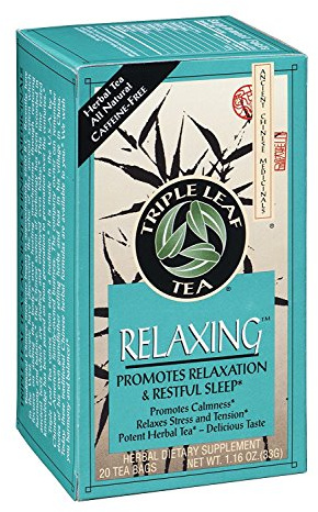 Triple Leaf Tea Relaxing Herbal Tea, 20 Tea Bags per Box (Pack of 3 Boxes)