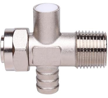 Danfoss Drainage Nipple Tailpiece with Drain-Off 1/2-003L0105 - Tailpiece Drain Pipe, Radiator Fittings, High Quality, Durable Materials (Satin Nickel Finish)