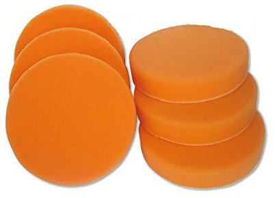 Polierschwämme Polierpads Polierzubehör 180 mm oder 150 mm Gewaffelt oder Glatt - Kletthaftend & In Verschiedenen Härtegraden Für Die Poliermaschine 6er-Set Orange (Medium, 180 mm glatt)