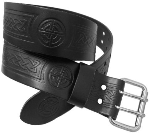 Glen Esk Tartanista - Herren Kilt-Gürtel mit Schnalle - keltisches Knotenmuster - XL - 114-127 cm