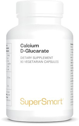 Calcium D-Glucarate - Disintossicante naturale - Promuove la salute del fegato - Sale di calcio dell'acido D glucarico - Ottimizza la glucuronidazione - Vegano - Supersmart