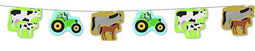 DH-Konzept 3,5m Wimpelkette * Bauernhof * für Kindergeburtstag // Girlande Kinder Geburtstag Party Tiere Farm Wimpel Kette Girlande Partykette