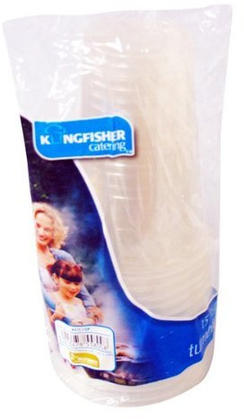 Pack Of 15 Disposable Half Pint 10oz Clear Plastic Tumbler Glasses Outdoor Picnic BBQ