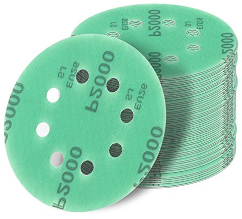 50 Stück 125 mm Exzenter Schleifscheiben P800 Körnung, 8 Loch, green Film, Haft Klett Schleifpapier