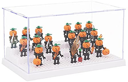 Tingacraft Acryl Vitrine Schaukasten (24 x 14 x 12 cm) für Minifiguren, Weiß