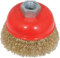 Silverline 208542 Brosse boisseau acier laitonné ondulé 75 mm