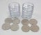 Merriway® BH00152 Castor Caster Cups with Felt Pad, Outer Dimension 68 mm (2.5/8 inch) - Large, Clear, Pack of 8