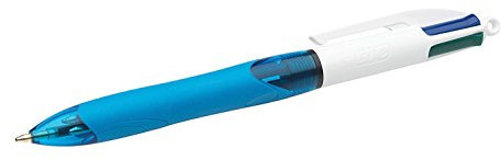 BIC 4 Farben Kugelschreiber 4 Colours Grip Pro, mit gummierter Griff-Fläche, 1er Pack, Ideal für das Büro, das Home Office oder die Schule