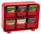 Mind Reader STBORG-RED Anchor Collection 6 Tea Bag Organizer, Removable Drawers, Plastic