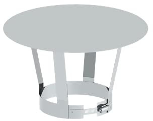 Tecnovis Kamin Regenhaube aus Edelstahl, Innendurchmesser 80 mm, Wandmontage, CE-zertifiziert