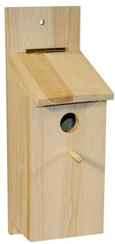 Kerbl Nistkasten Selbstbauset (Einflugloch 32 mm, mit aufklappbaren Deckel, für Vögel, aus Naturbelassenem Holz) 82959