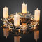 hellum LED Kerzen mit Metallkranz für innen, Ø35x20cm, Metallkranz für Kerzen mit LED Lichterkette, Deko Adventskranz, Weihnachtskranz 878417