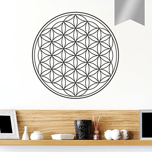 WANDKINGS Wandtattoo Blume des Lebens 100 x 100 cm Silber - erhältlich in 33 Farben
