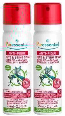 Puressentiel Spray Anti-Pique Répulsif et Apaisant 7H 75 ml - lot de 2