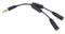 Cablecc Câble répartiteur en Y pour casque audio stéréo mâle 3,5 mm vers double prise femelle 3,5 mm avec interrupteur de volume Noir