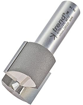 Trend Professional Straight Two Flute Router Cutter, 1/2 Inch Shank, 25mm Cut Diameter & 25mm Cut Length, Tungsten Carbide Tipped, 4/70X1/2TC