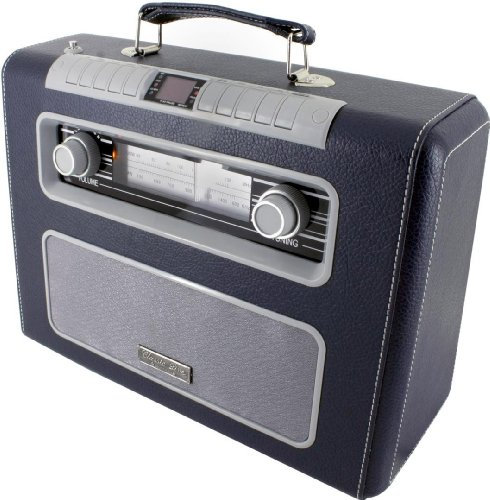 Soundmaster RCD1500DBL Koffer-Radio mit MP3-CD-Player/Kunstleder dunkelblau