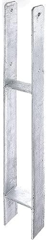 Alberts 219925 H-Pfostenträger | feuerverzinkt | lichte Breite 91 mm | Gesamthöhe 800 mm | Materialstärke 6 mm